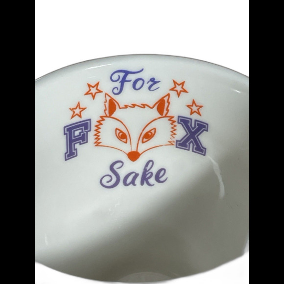 What the fox teacup and saucer funny modern tea time set for sarcastic birthday - Picture 6 of 9